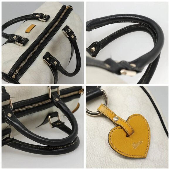 GUCCI GG Supreme Boston Bag PVC White Gold 193603 Auth 140312 - Picture 16 of 16